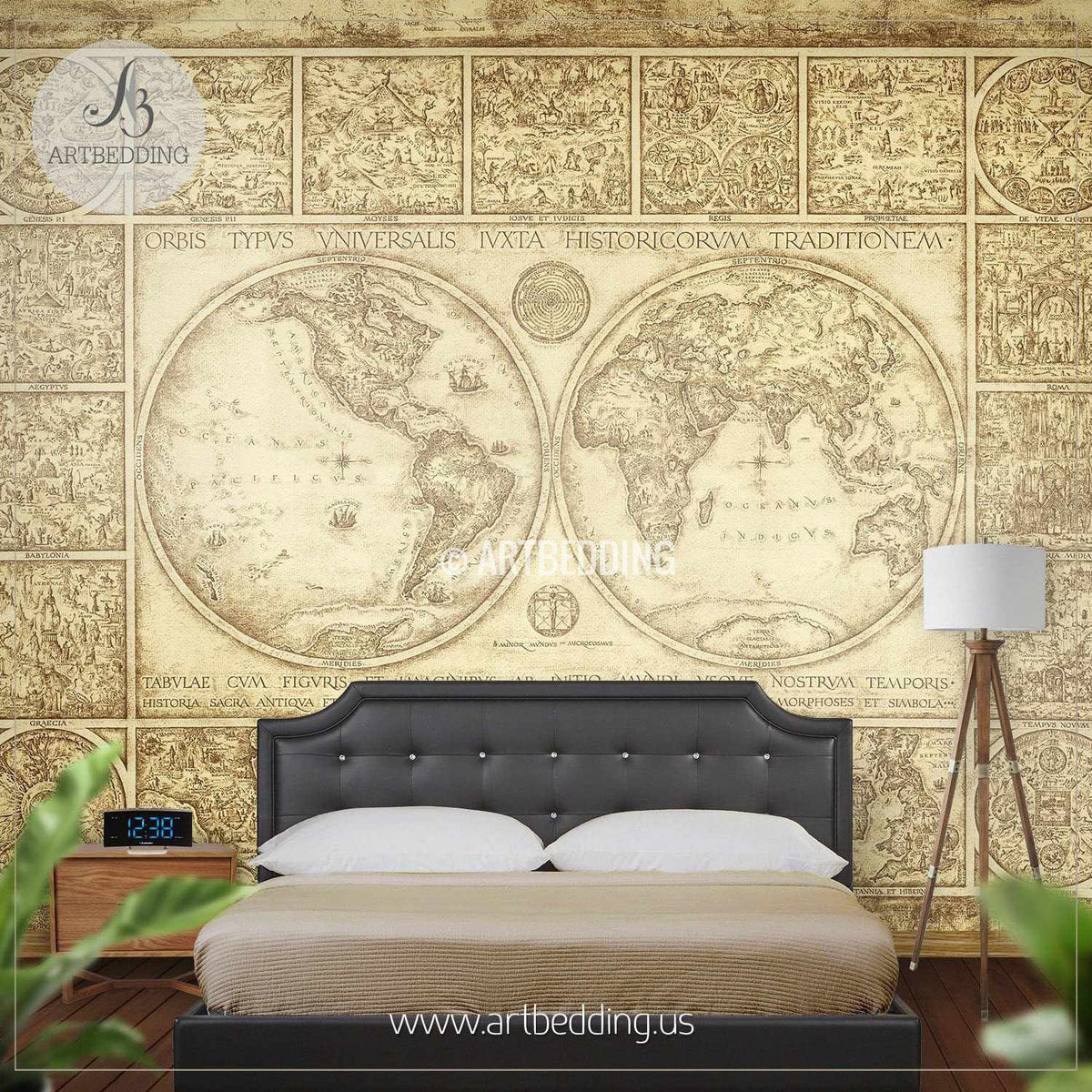 Vintage Map Wall Mural Self Adhesive Photo Mural ARTBEDDING Antique Hemisphere Map Wall Mural Self Adhesive Peel Stick Photo Mural Atlas Wall Mural Mural Home Decor 28498932500 1200x1200 