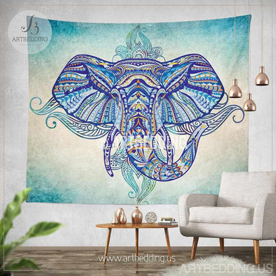 Bohemian Tapestry, Elephant wall tapestry, Hippie tapestry wall hanging, bohemian wall tapestries, Boho tapestries, Ethnic bohemian decor Tapestry