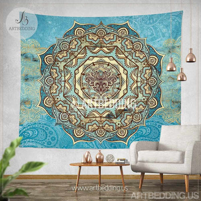 Boho Tapestry, Mandala tapestry wall hanging, bohemian decor, bohochic rustic decor Tapestry