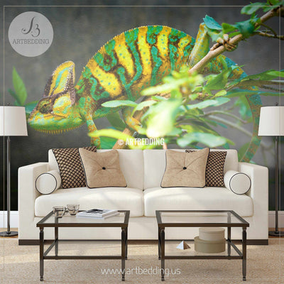 Chameleon Wall Mural, Chameleon Self Adhesive Peel & Stick Photo Mural, Beautiful Chameleon wallpaper wall mural