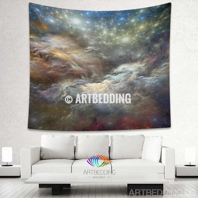 Galaxy Tapestry, 3D Cosmos nebula with stars wall tapestry, Galaxy tapestry wall hanging, Stars galaxy wall tapestries, Galaxy home decor, Space wall art print, Space wall hanging, Multicolor nebula galaxy wall art