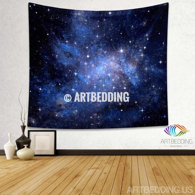 Galaxy Tapestry, Blue space stars nebula wall tapestry, Galaxy tapestry wall hanging, Galaxy home decor, Stars wall art print