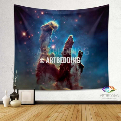 Galaxy Tapestry , Eagle Nebula wall tapestry, Space tapestry wall hanging, Galaxy home decor, Cluster of stars wall art print