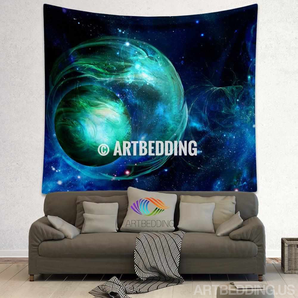 Galaxy Tapestry, Fantasy space wall tapestry, Galaxy tapestry wall ...