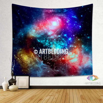 Galaxy Tapestry, Fantasy space wall tapestry, Nebula tapestry wall hanging, Galaxy home decor, Stars wall art print