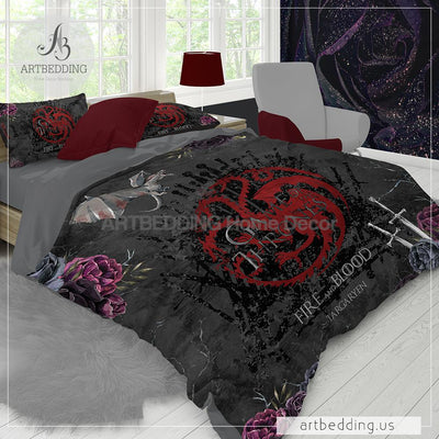 Game of Thrones bedding set, Team Targaryen 5 piece duvet cover set, GoT Designer comforter set-ARTBEDDING