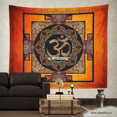 S size Boho Tapestry, Sacred Yantra wall tapestry, Hippie tapestry wall hanging, Spiritual bohemian decor Tapestry