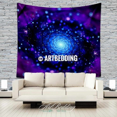 S size Galaxy Tapestry, Purple spiral galaxy wall tapestry, Galaxy tapestry wall hanging, Spiral galaxy wall tapestries, Galaxy home decor, Space wall art print Tapestry