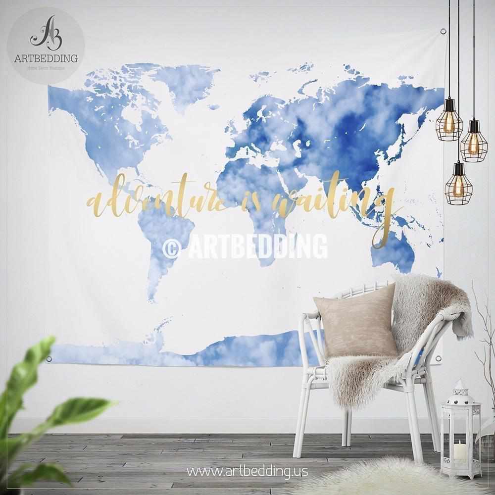 Watercolor World Map Decal