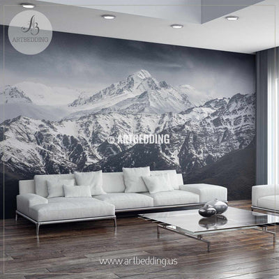 Snow Mountain with Blue Sky from Leh Ladakh India Self Adhesive Peel & Stick, Nature wall mural wall mural
