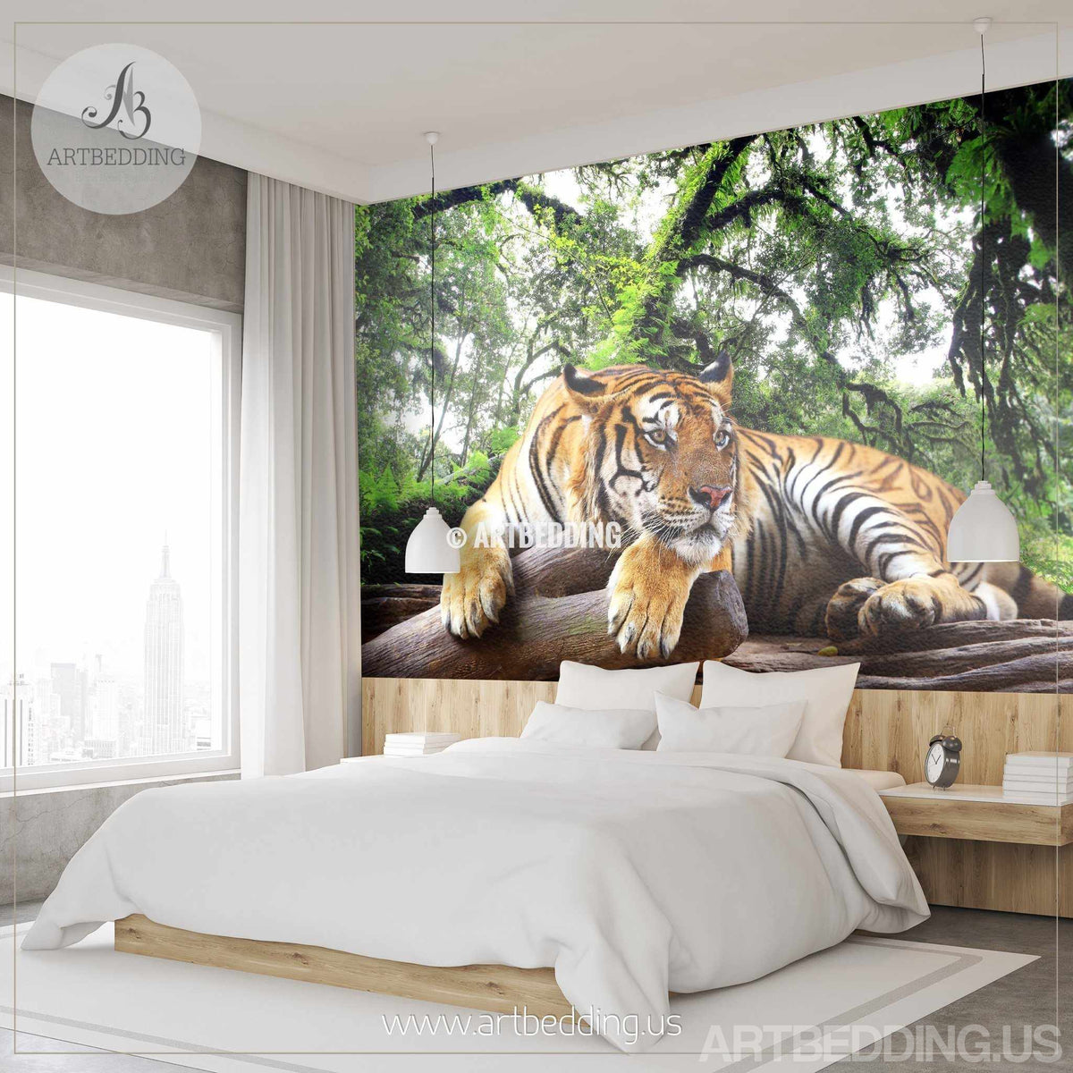 Photographic Wallpaper Vlies Tiger Vinyl Wall Snowy Pines | Fotomurales Decorative | Photographic Wall | Mural |vinilo Decorative 150 X 100 Cm - View #5
