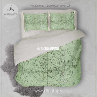 Antique Stieler Map of South Sky Star Chart (1872) bedding, Vintage old map duvet cover, Antique map queen / king / full Bedding Set, Vintage map Duvet cover set Bedding set