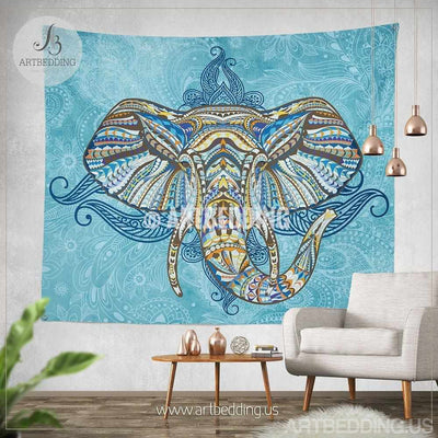 Bohemian Tapestry, Elephant wall tapestry, Hippie tapestry wall hanging, bohemian wall tapestries, Boho tapestries, Ethnic bohemian decor Tapestry