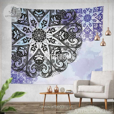 Bohemian Tapestry, Mandala tapestry wall hanging, bohemian decor, bohochic vintage mandala decor Tapestry
