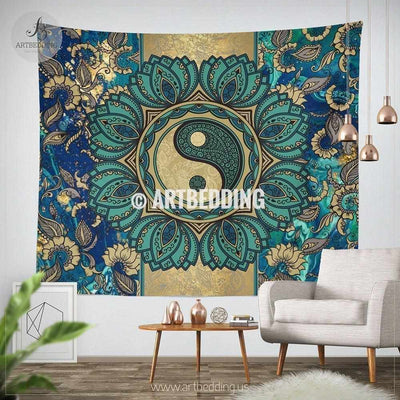 Twin Size Zodiac Mandala Art Tapestry – Hippie Tie-Dye Wall Hanging For Bedroom, Living Room, Or Dorm