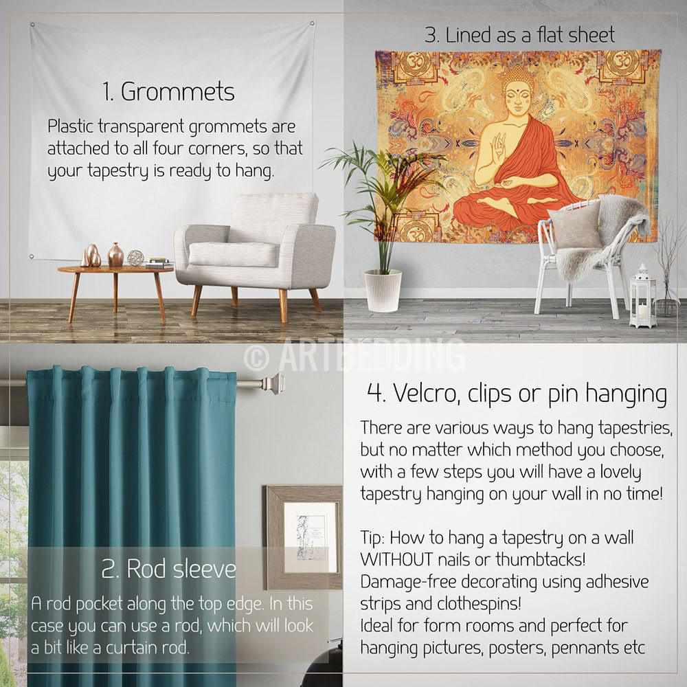 Moroccan Rug Rug Hang Up Tapestry Without Nails Boho Budha