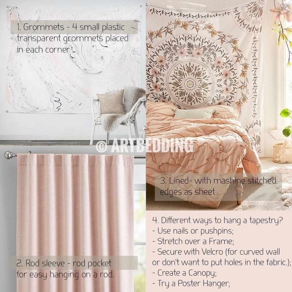 Canopy How To Stick Up A Tapestry Boho Flower Of Life Wall