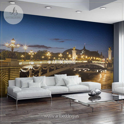 Bridge of the Alexandre III, Paris Cityscape Wall Mural, France Photo sticker, France wall decor wall mural
