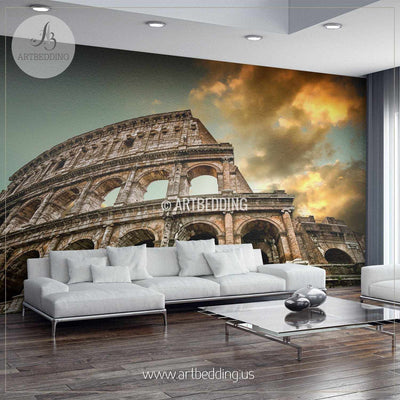 Colosseum in Rome Cityscape Wall Mural, Italy Photo sticker, Italy wall decor wall mural