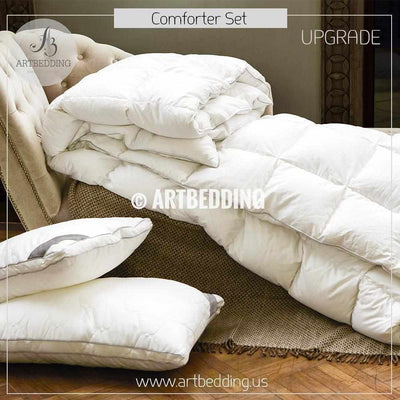 Comforter set UPGRADE, Luxury designer comforter set bedding set, Handmade lux organic cotton sateen bedding Comforter set Upgrade
