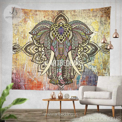 Elepahnt Tapestry, Bohemian wall tapestry, Hippie tapestry wall hanging, bohemian wall tapestries, Boho tapestries, Ethnic bohemian decor Tapestry