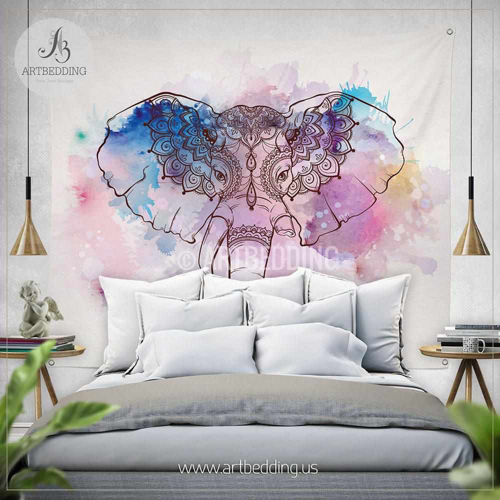 Elephant Tapestry, Bohemian wall tapestry, Hippie tapestry wall hanging ...