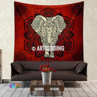 Elephant Tapestry, Mandala wall tapestry, Hippie tapestry wall hanging, bohemian wall tapestries, Boho elephant bedspread
