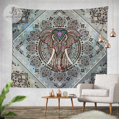 Elephant wall tapestry, Bohemian Tapestry, Hippie tapestry wall hanging, bohemian wall tapestries, Boho tapestries, Ethnic bohemian decor Tapestry