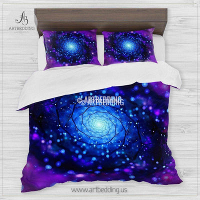 Galaxy bedding, Abstract vortex in deep space Bedding set, Galaxy print Duvet Cover, 3D galaxy bedding Bedding set