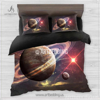 Galaxy bedding, Beautiful space Bedding set, Planet in space Galaxy Duvet cover set, Queen / King / Full / TWIN stars nebula Galaxy Duvet Cover, Universe bedding set, Cotton sateen bedding set Bedding set