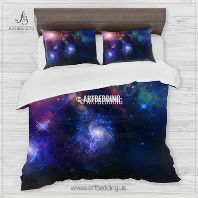 Galaxy bedding set, Fantasy cosmos duvet cover set, Cosmos bedroom decor Bedding set