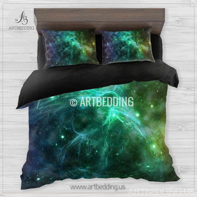 Galaxy bedding set, Nebula clouds duvet cover set, Stars nebula Bedding set, Space bedroom decor Bedding set