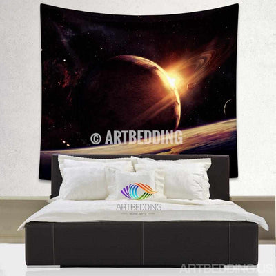 Galaxy Tapestry , Planet space wall tapestry, Space tapestry wall hanging, Galaxy home decor