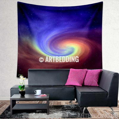 Galaxy Tapestry, Spiral galaxy with stars wall tapestry, Galaxy tapestry wall hanging, Multicolor Spiral galaxy wall tapestries, Galaxy home decor, Space wall art print, stars wall hanging