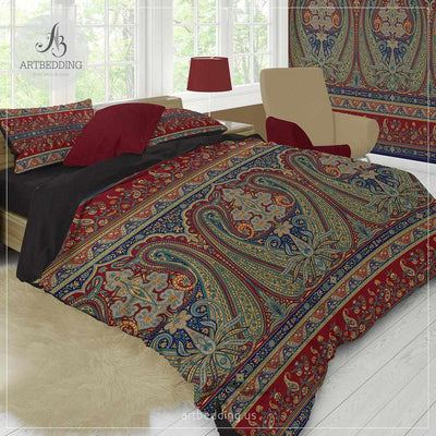 Boho vintage bedding, Indie duvet cover set, Traditional India boho comforter set, boho bedroom decor-ARTBEDDING