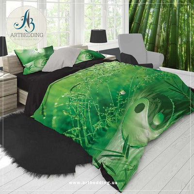 Yin Yang bedding, Yin Yang balance duvet cover set, bohemian bedroom decor, boho bedspread-ARTBEDDING