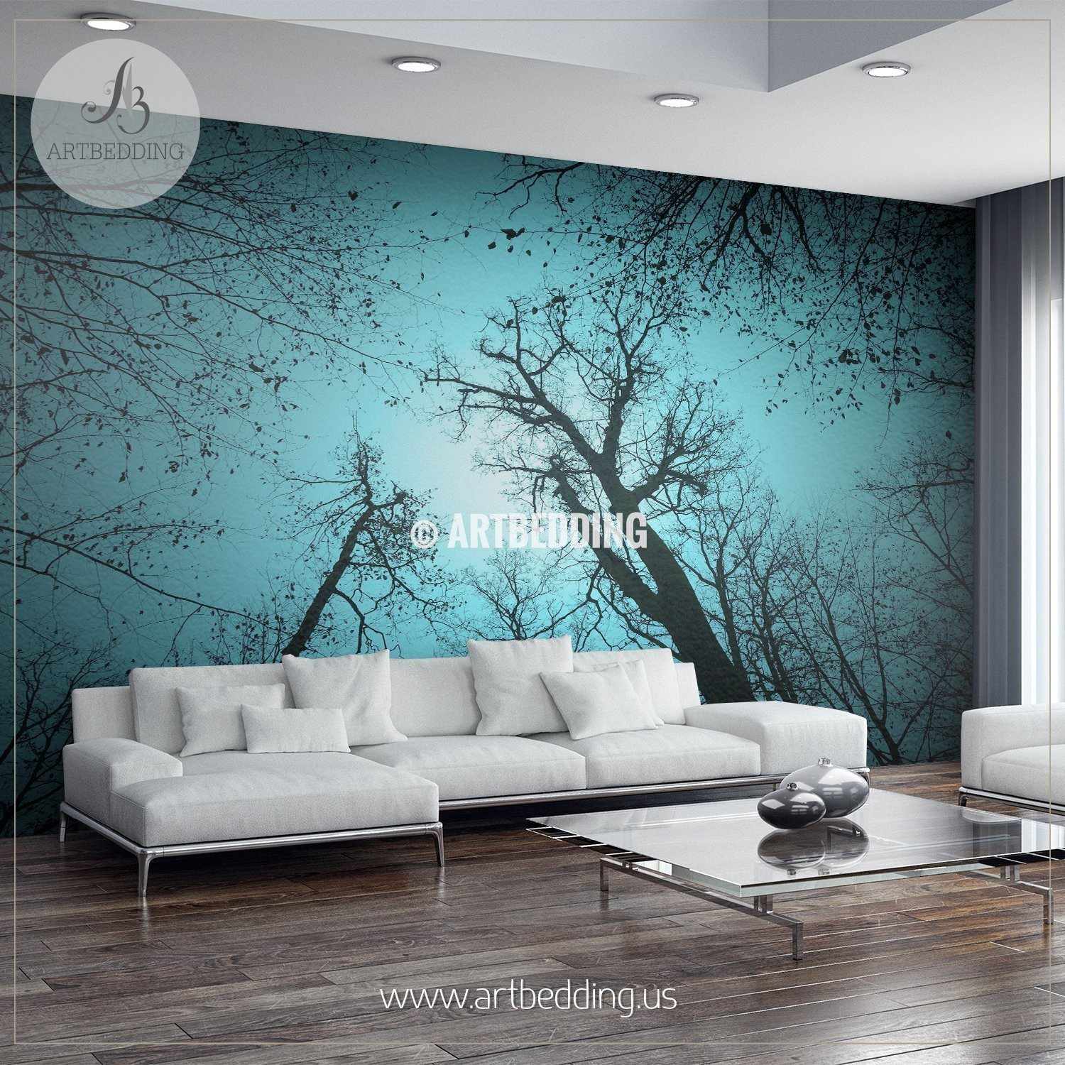 Modern Wall Murals 3D Dark Mystery Forest Peel and Stick Wallpaper  Removable SelfAdhesive PVC Wall Stickers for Living Room Bedroom Wall  Decor   Amazoncom