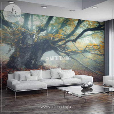 Mystical Autumn Forest Self Adhesive Peel & Stick, Nature wall mural wall mural