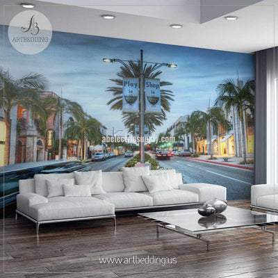 Play in Beverly Hills Cityscape Wall Mural, USA Photo sticker, USA wall decor wall mural