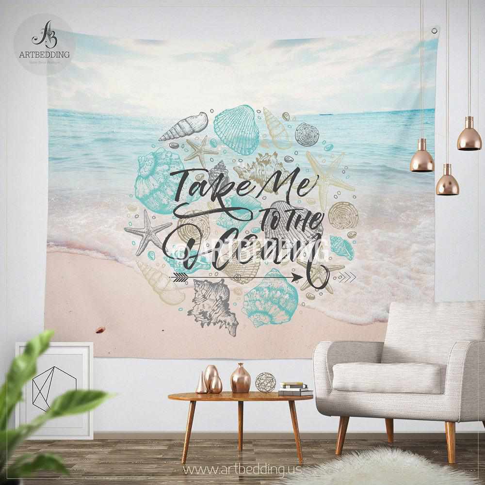 Tropical beach wall tapestry, Tropical beach summer wall tapestry