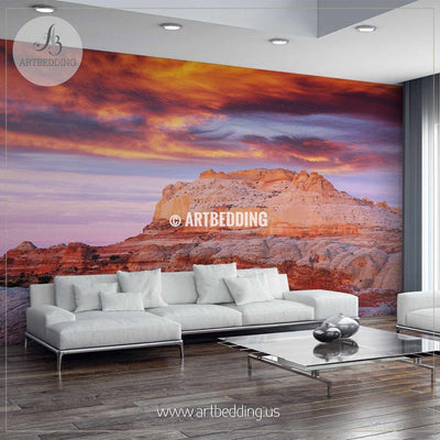 Vermilion Cliffs National Monument Landscapes at sunrise Self Adhesive Peel & Stick, Nature wall mural wall mural