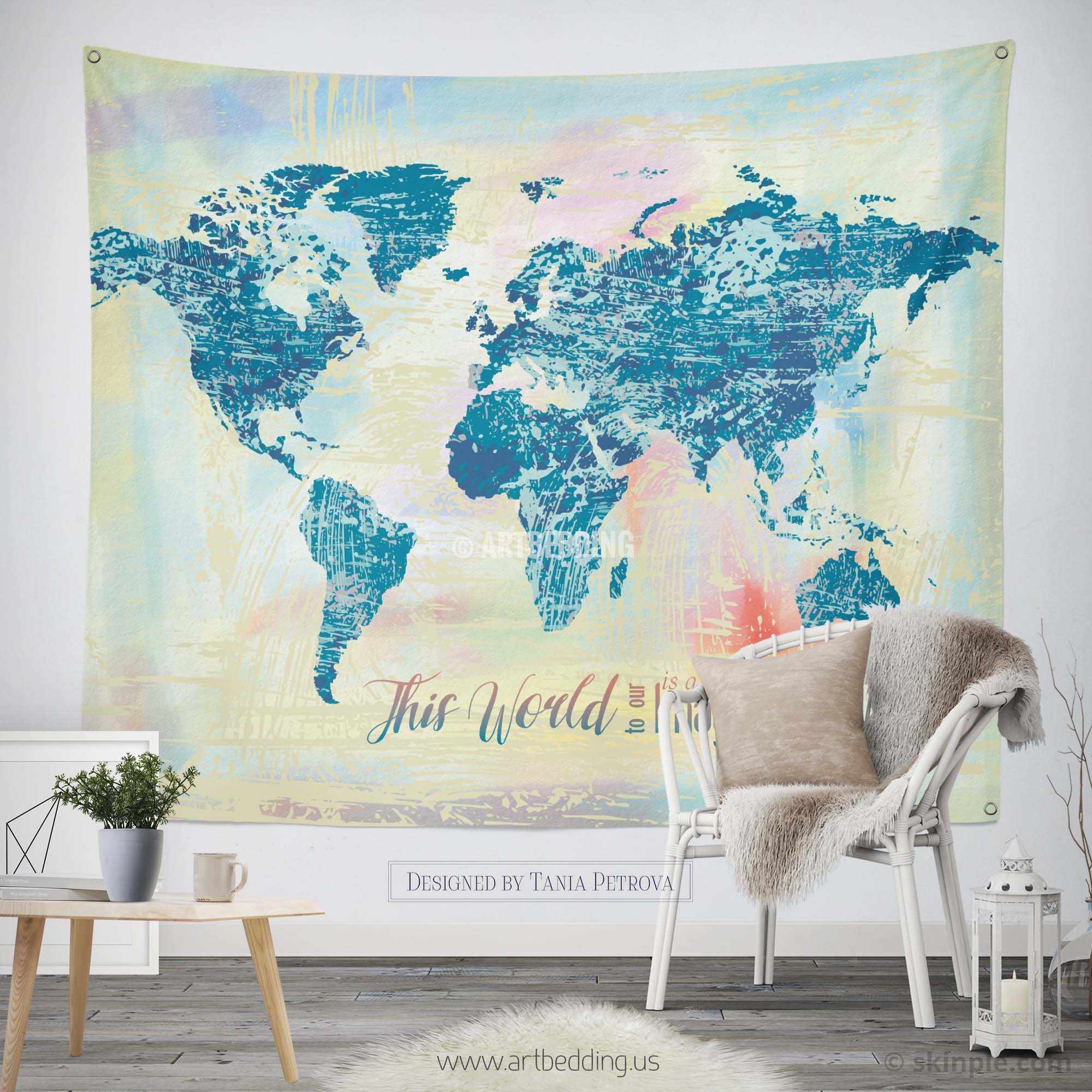 Wall Hanging Tapestry World Map Tapestry Target Target World GCKG