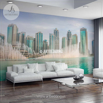 World's tallest performing fountain in Down-town Dubai Wall Mural, Dubai Photo Mural, Dubai wall décor wall mural